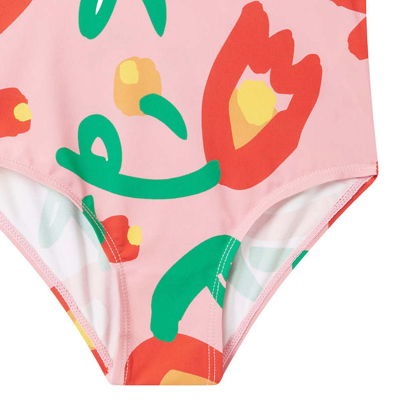 KIDS STELLA MCCARTNEY Tulips Print Swimsuit - Pink