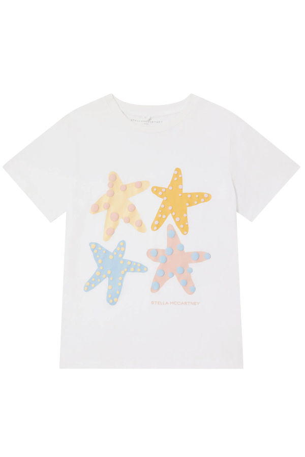 KIDS STELLA MCCARTNEY Starfish Print T-Shirt - White