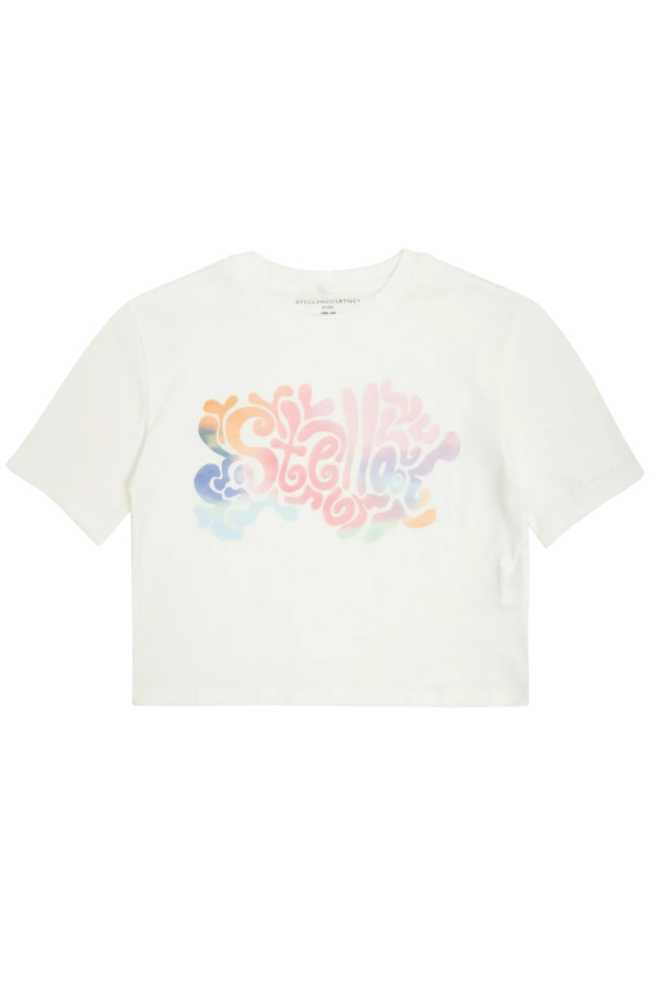 KIDS STELLA MCCARTNEY Child T-Shirt With Tie Dye Logo Print - White