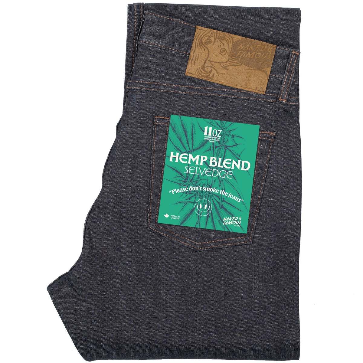 Naked & Famous True Guy Hemp Blend Selvedge Jeans - Indigo - Image 1 of 8