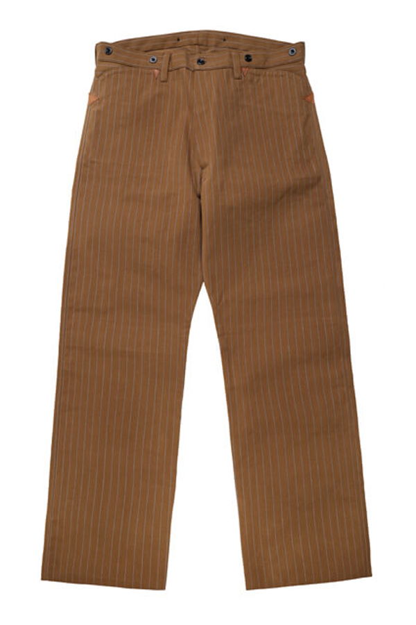 Warehouse & Co. Greenebaum Lot. 1229 - 1900 4-Pocket Heavy Leather Bound Trousers: Duck Stripe (No Wash)