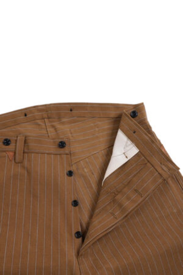 Warehouse & Co. Greenebaum Lot. 1229 - 1900 4-Pocket Heavy Leather Bound Trousers: Duck Stripe (No Wash)
