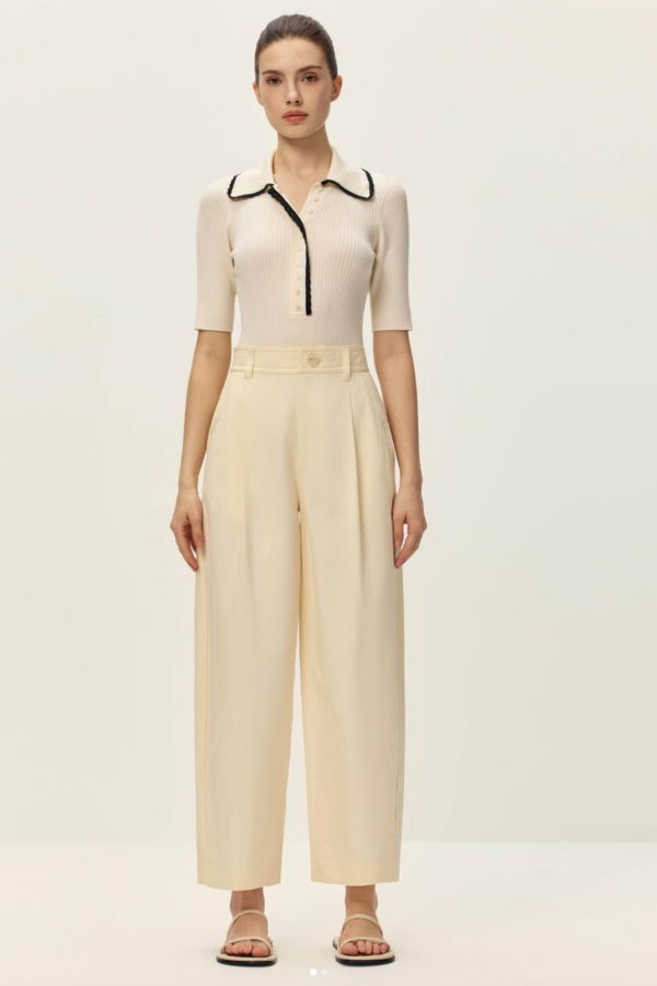 elodie Caia Twill Pants - Butter Cream