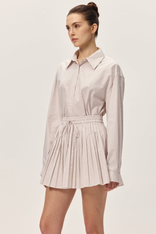 elodie Danika Mini Skirt - Taupe Striped