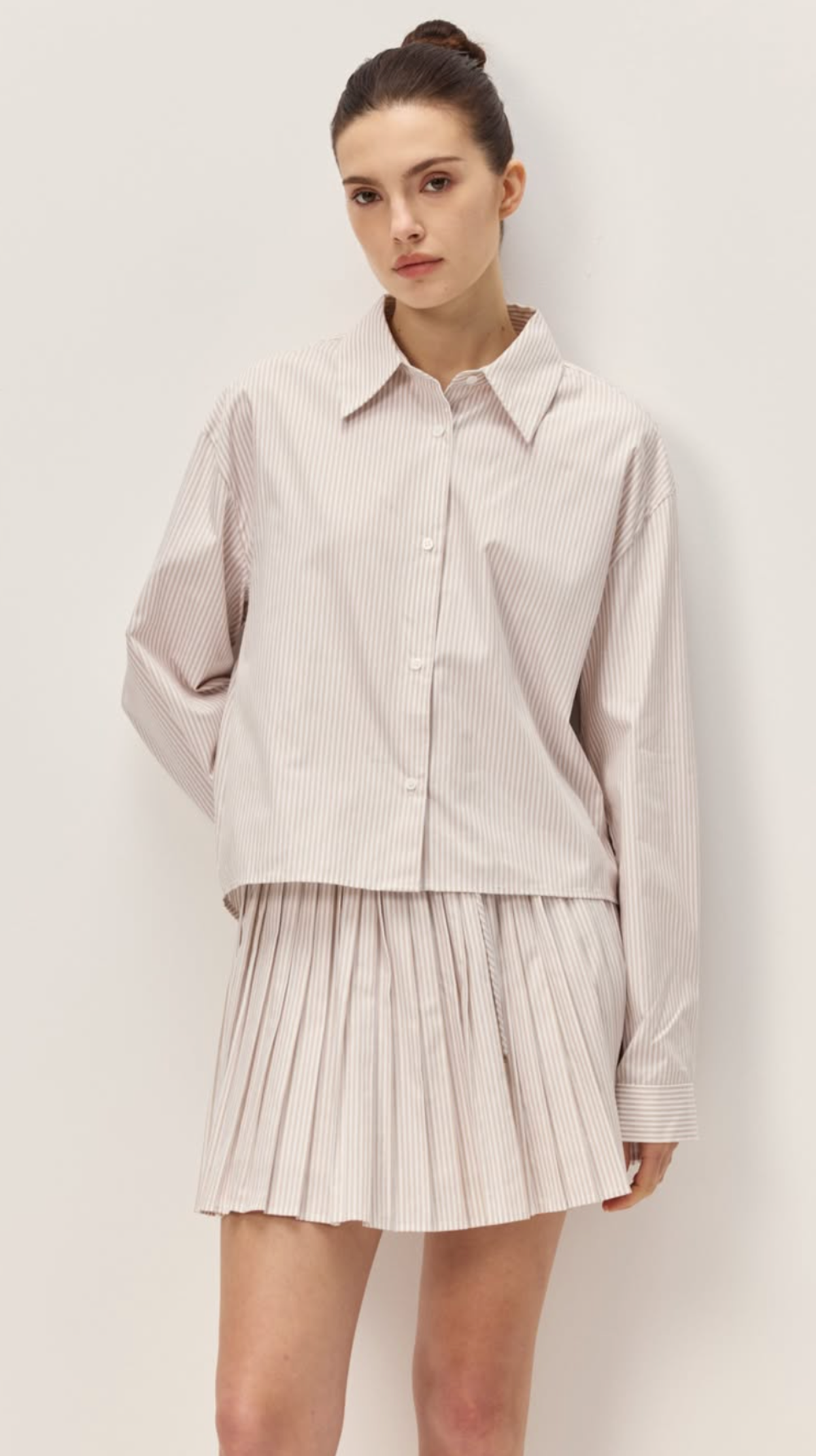 elodie Danika Mini Skirt - Taupe Striped - Image 2 of 2