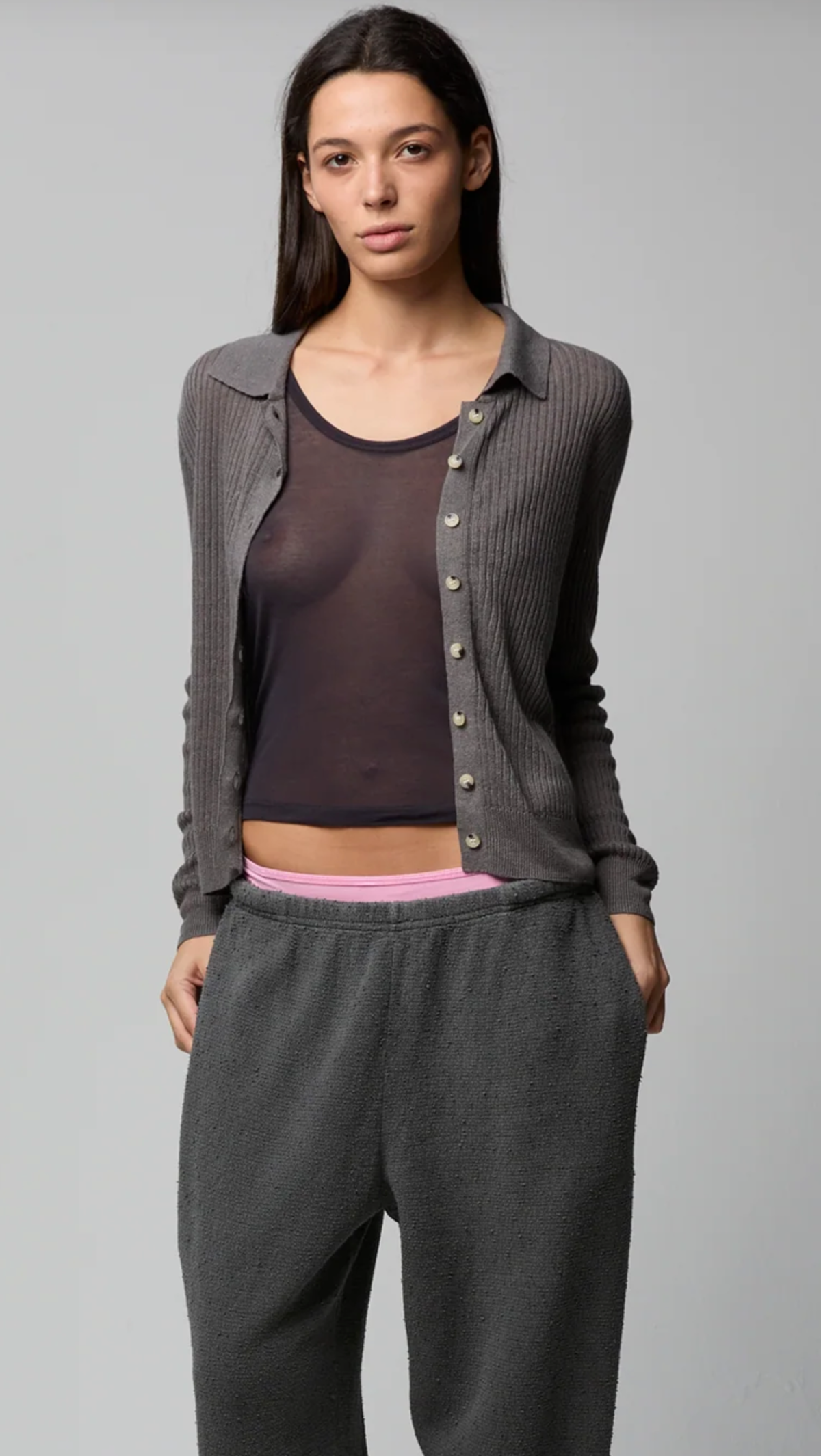 Asher Eloise Cardigan - Iron - Image 1 of 4