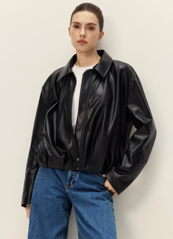 elodie Kael Vegan Leather Jacket - Black