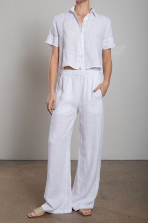 Pharaoh Francine Pant in Heritage Linen - White