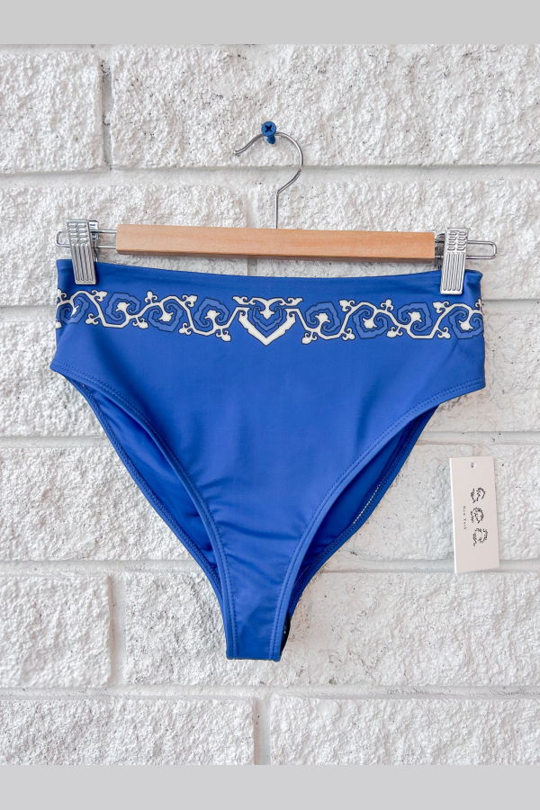 Sea NY Blaise Print Bikini Bottom - Navy