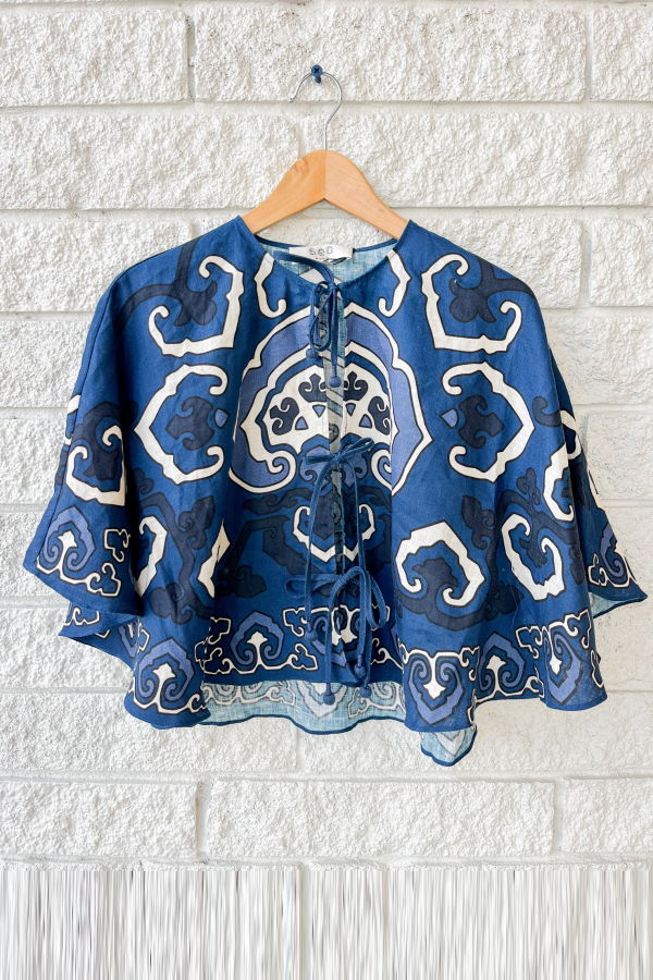 Sea NY Blaise Print Top - Navy