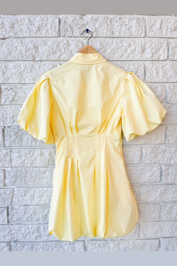 Jonathan Simkhai Cleo Balloon Pintuck Mini Dress - Buttercream