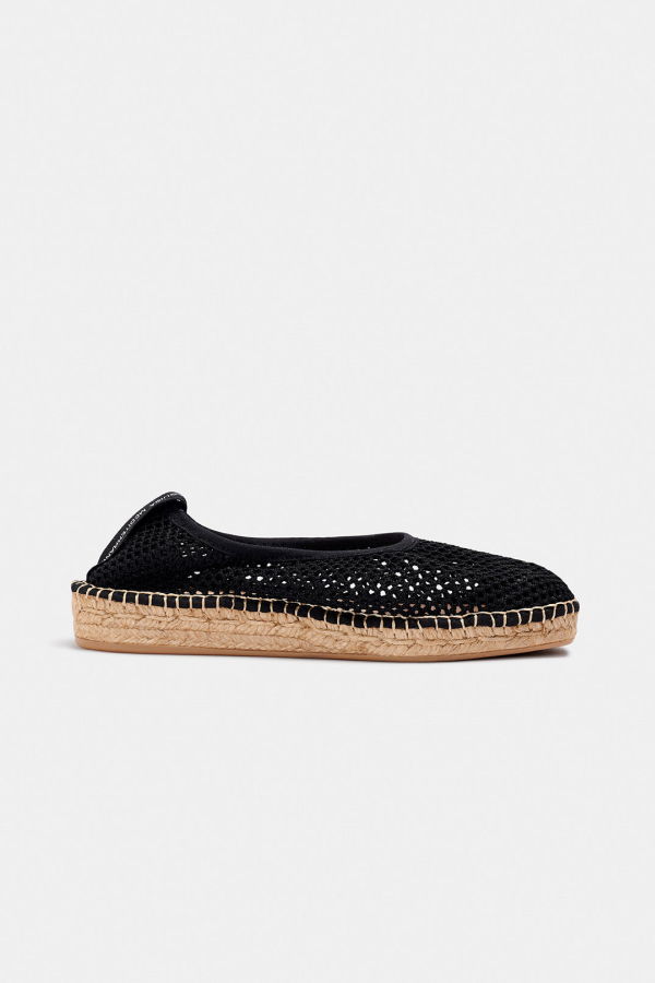 Naguisa Allium Negro Tejido Trenzado Espadrilles