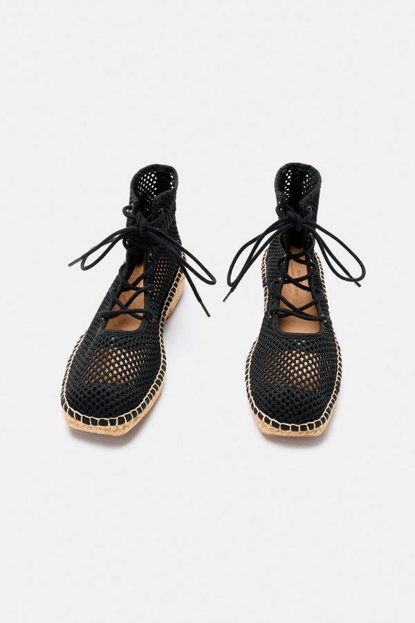 Naguisa Annona Negro Tejido Trenzado Ankle Boots