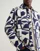Wax London Blue Ecru Geo Block Quilt Otto Overshirt - Thumbnail 3