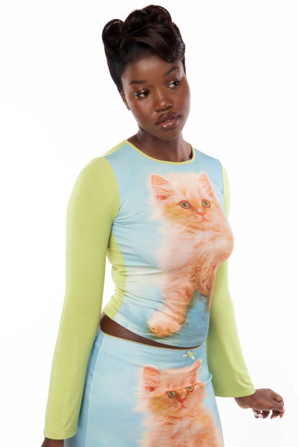 Tyler McGillivary Cat Portrait Heidi Long Sleeve Tee