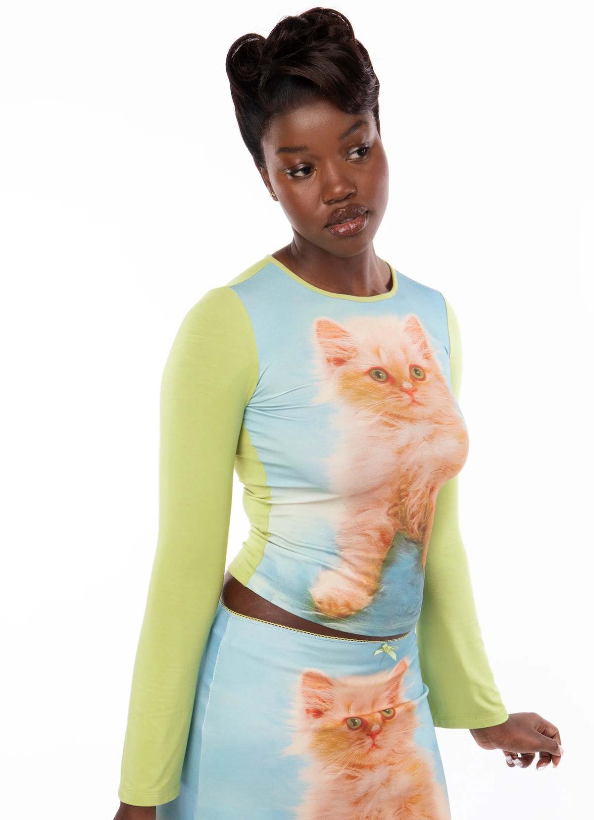 Tyler McGillivary Cat Portrait Heidi Long Sleeve Tee - Image 2 of 4