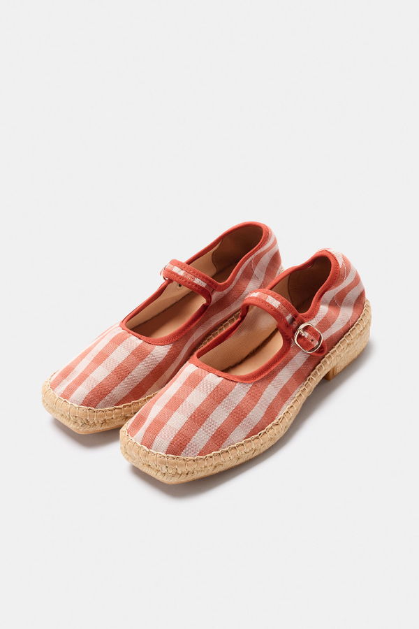 Naguisa Laxe Cuadros Rojo Espadrilles