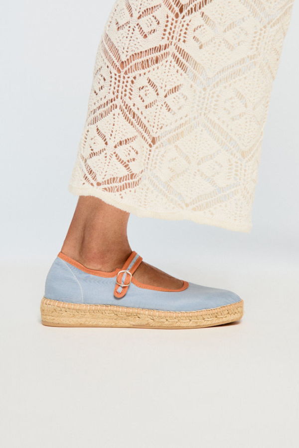 Naguisa Peonia Espadrilles - Light Blue / Orange