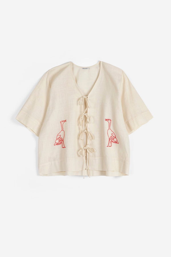 Bobo Choses Embroidery Tied Blouse