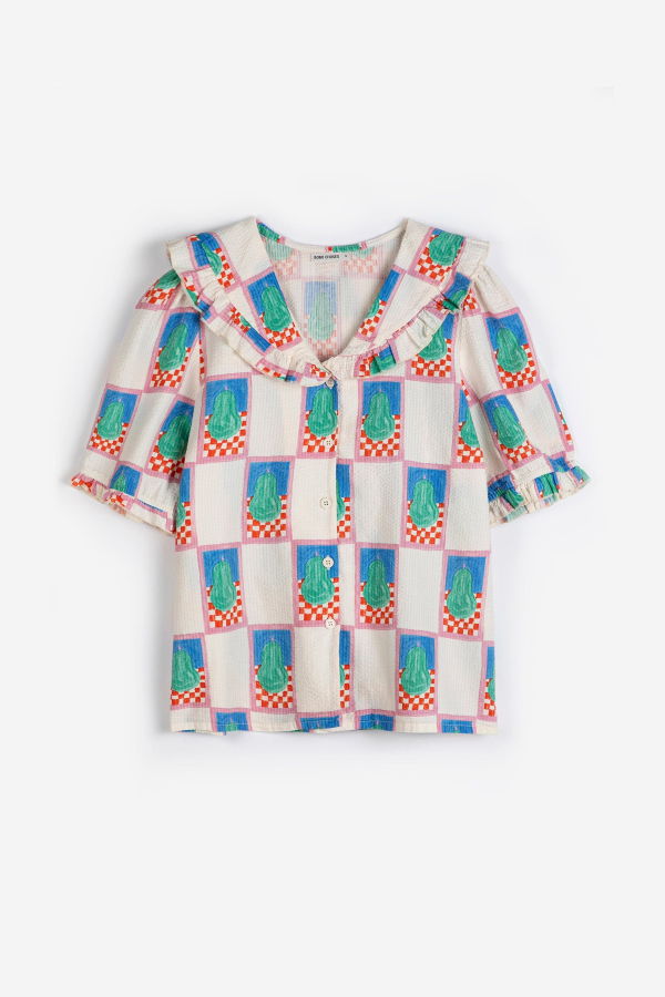 Bobo Choses Simple Pear Pattern Collar Shirt