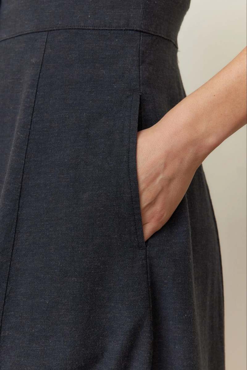 Marine Layer Camila Midi Dress - Black