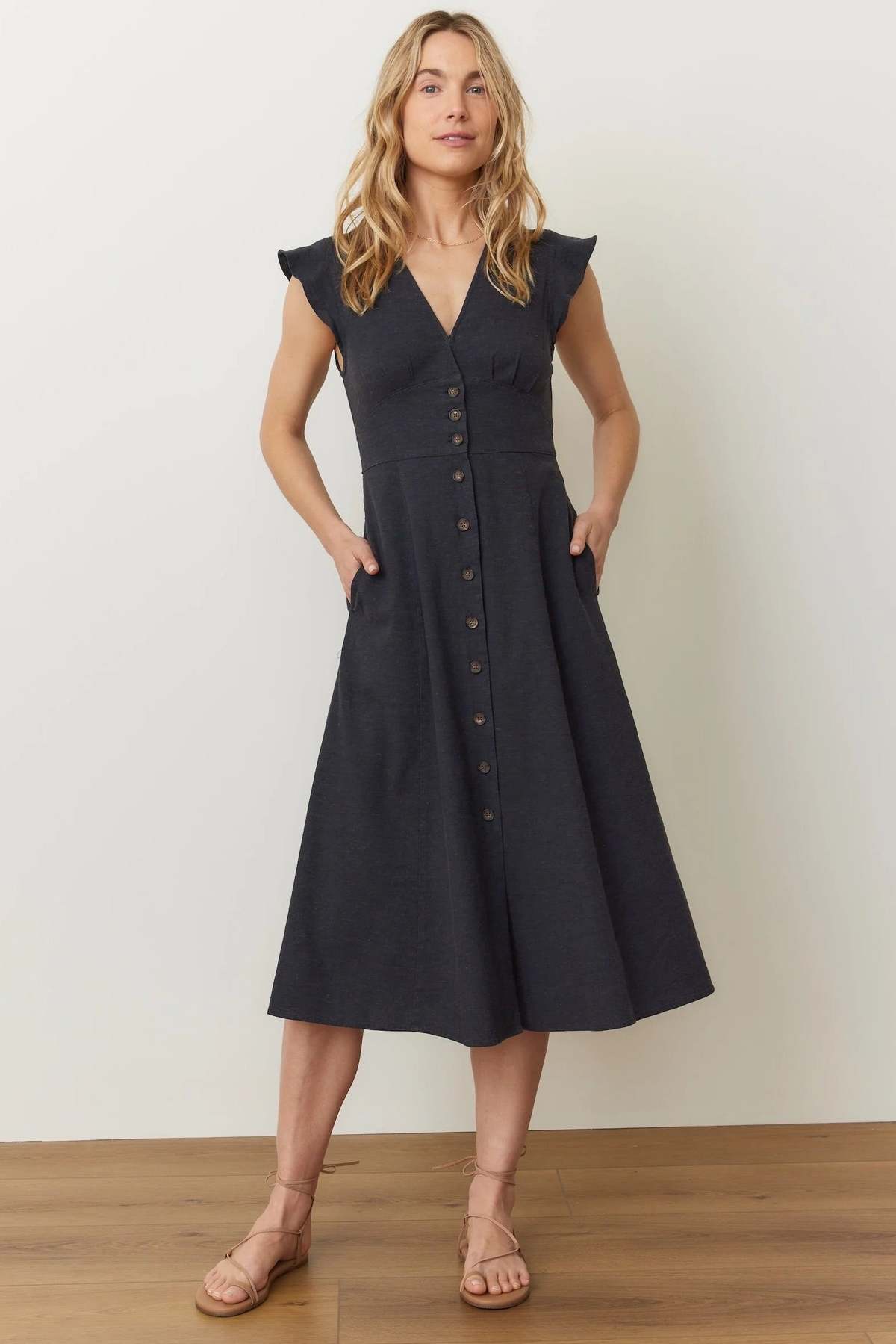Marine Layer Camila Midi Dress - Black - Image 6 of 6