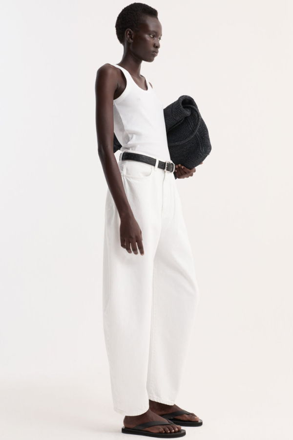 Rohe High-Waist Sculptural Denim Trousers - Optic White