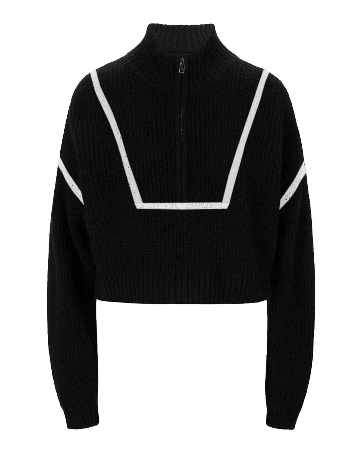 Staud Cropped Hampton Sweater - Black - Image 1 of 4