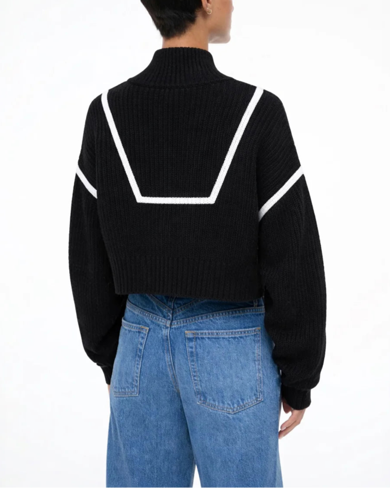 Staud Cropped Hampton Sweater - Black