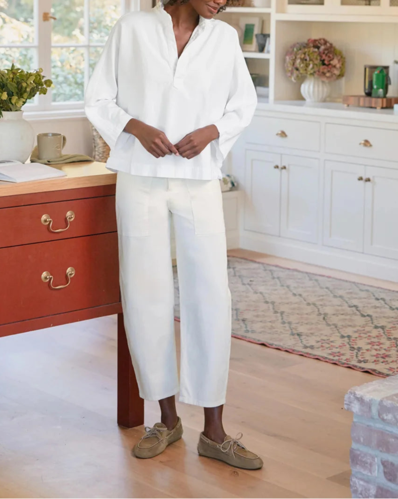 Frank & Eileen Gabi Popover Shirt - White