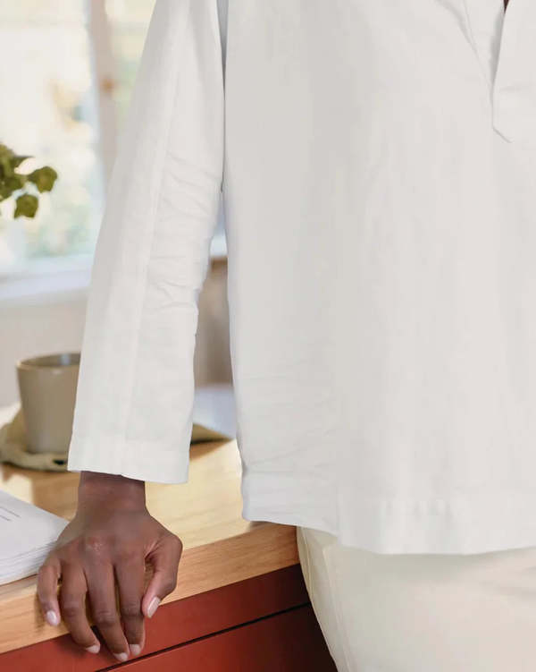 Frank & Eileen Gabi Popover Shirt - White