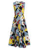Marni Poplin Midi Dress with Melodia Flowers Print - Blue - Thumbnail 1