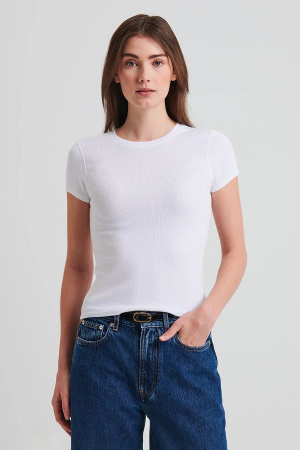 Patrick Assaraf Cotton Modal Rib Baby Tee
