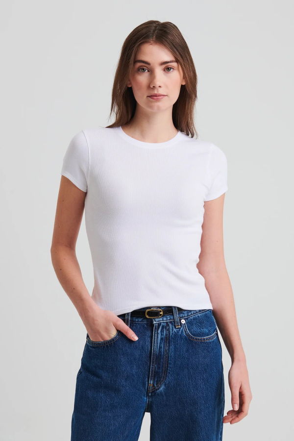 Patrick Assaraf Cotton Modal Rib Baby Tee