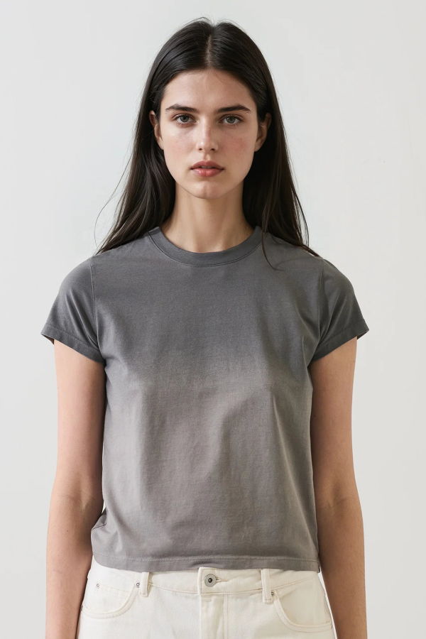 Patrick Assaraf Iconic Fade Wash Crew Baby Tee