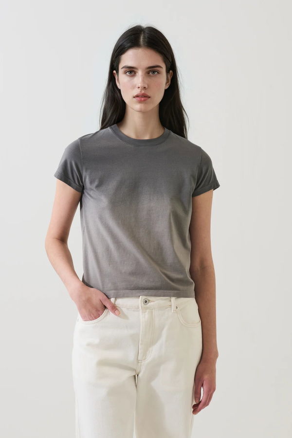 Patrick Assaraf Iconic Fade Wash Crew Baby Tee