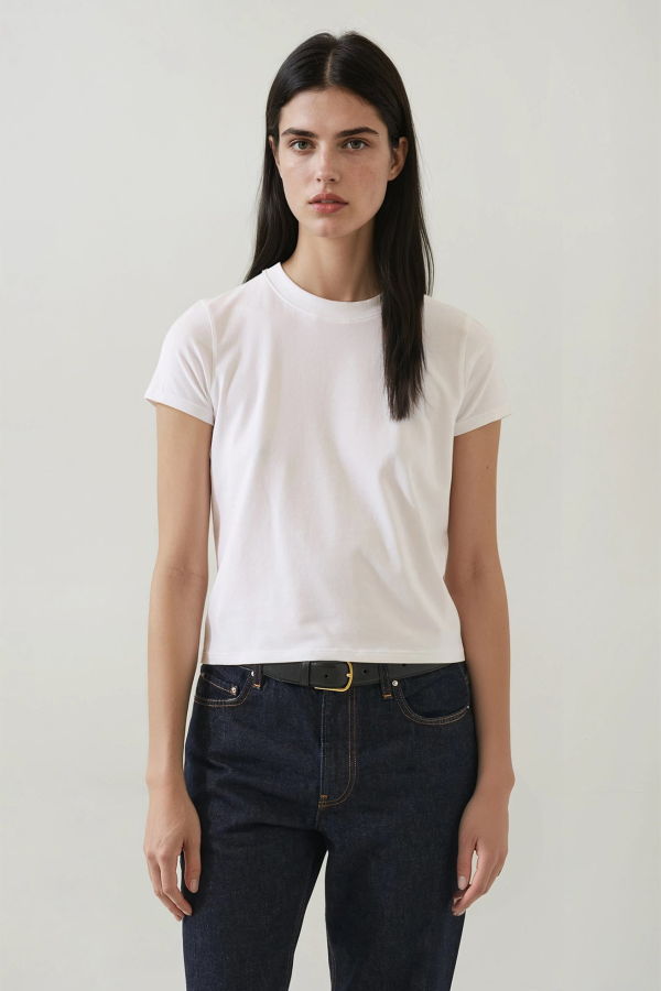 Patrick Assaraf Iconic Pima Stretch Baby Tee