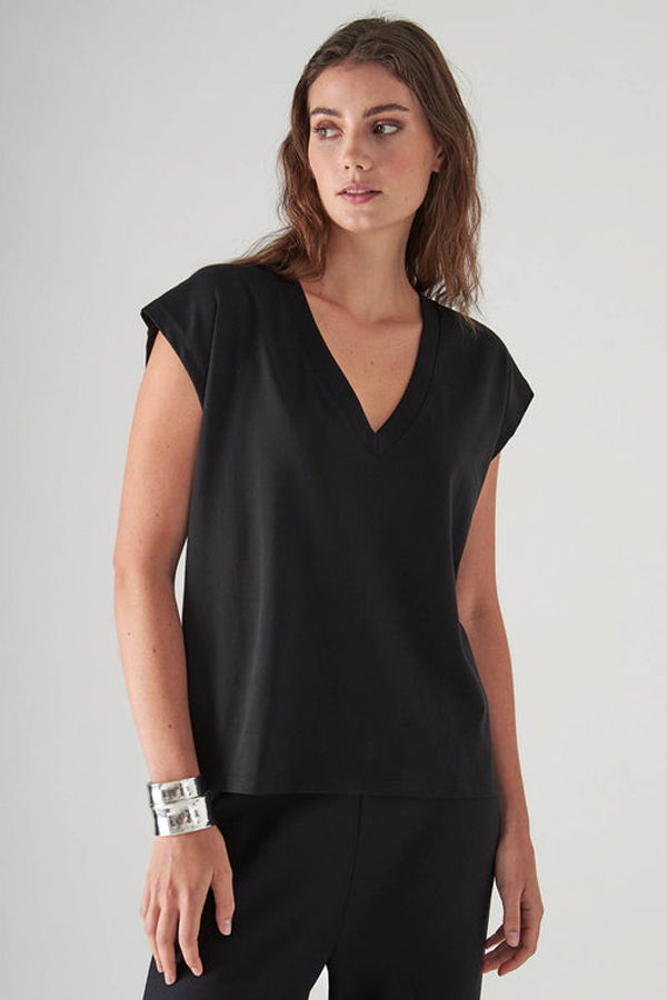 Patrick Assaraf Iconic V-Neck Dolman Tee