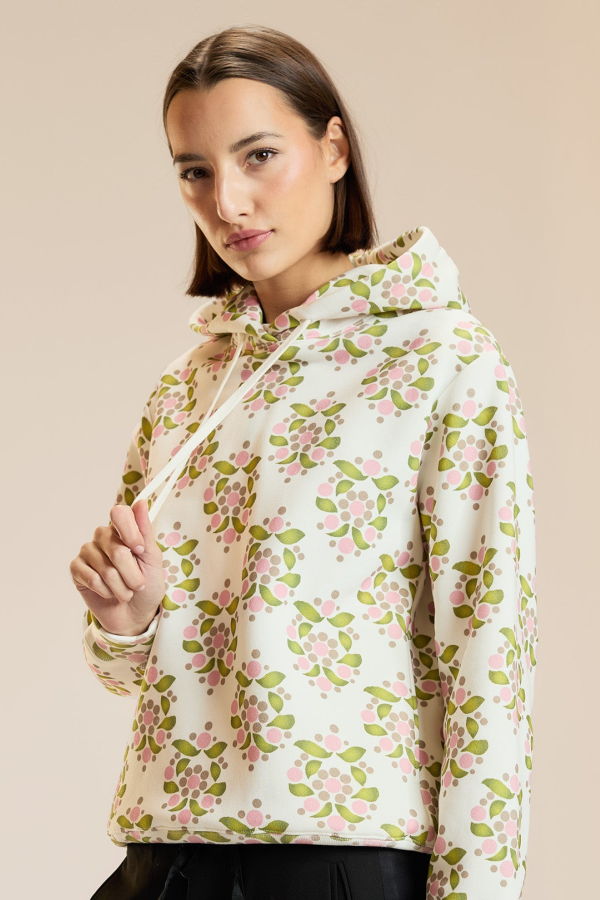 Cynthia Rowley Bloom Printed Hoodie - White Multi