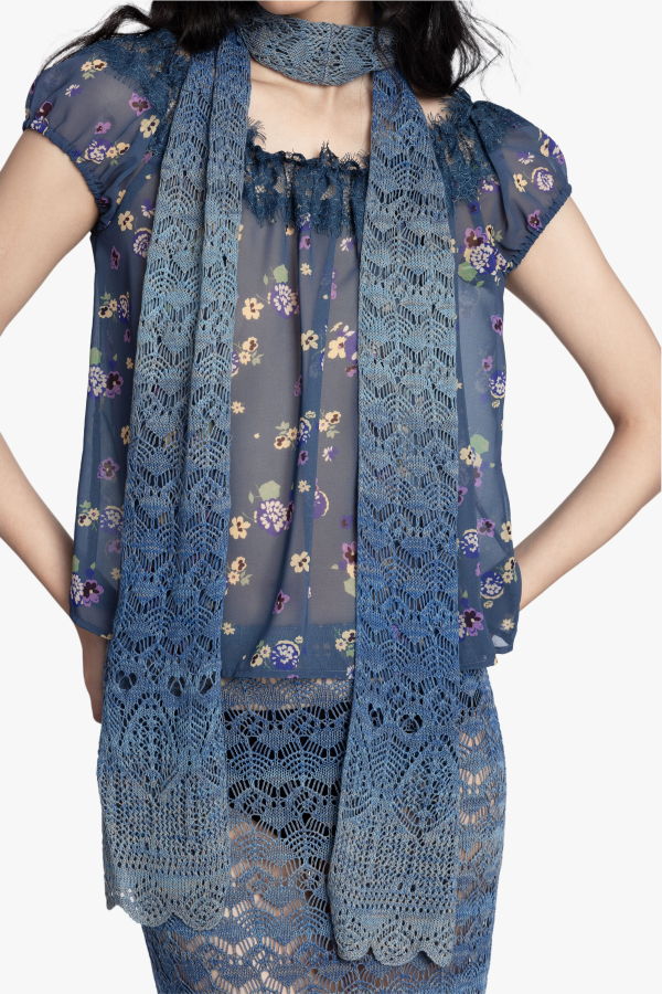 Anna Sui Ombre Space Dye Crochet Scarf