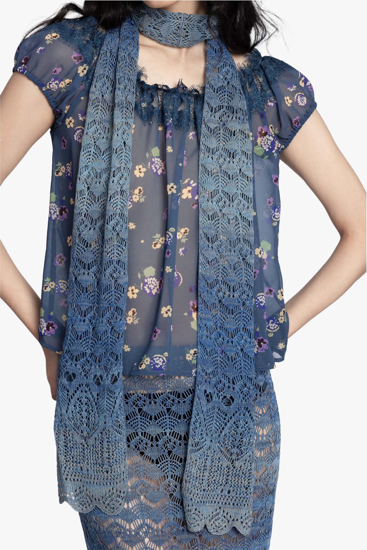 Anna Sui Ombre Space Dye Crochet Scarf - Image 2 of 5