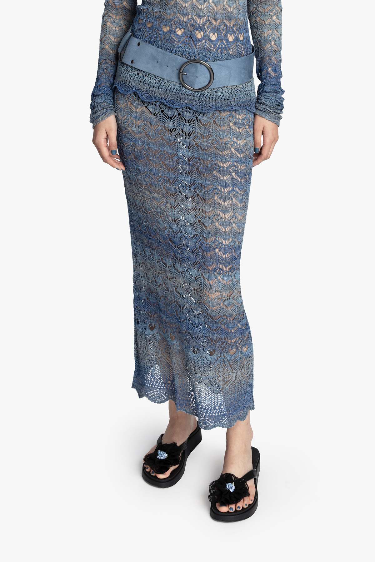 Anna Sui Ombre Space Dye Crochet Skirt - Image 1 of 5