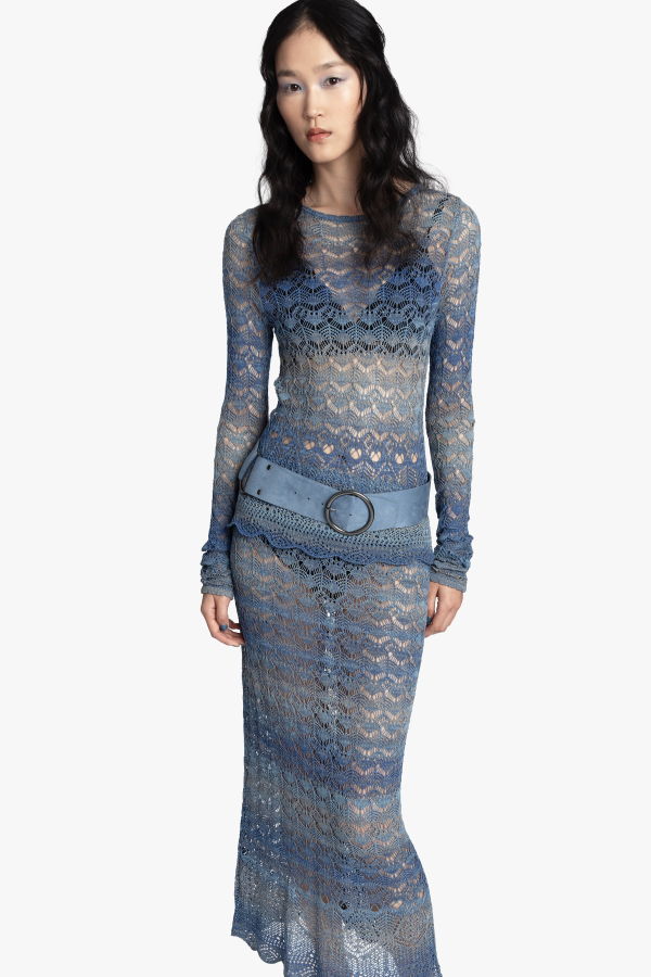 Anna Sui Ombre Space Dye Crochet Skirt