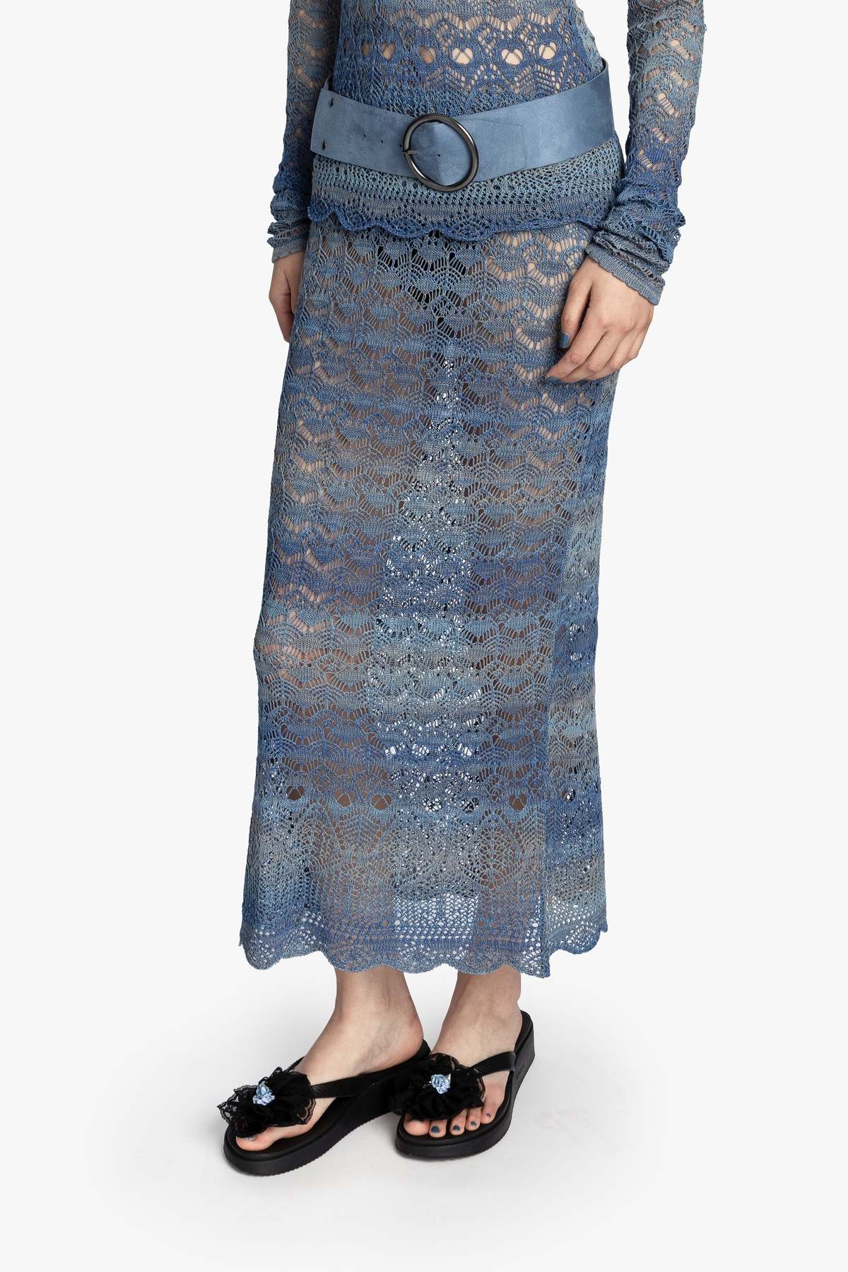 Anna Sui Ombre Space Dye Crochet Skirt - Image 3 of 5