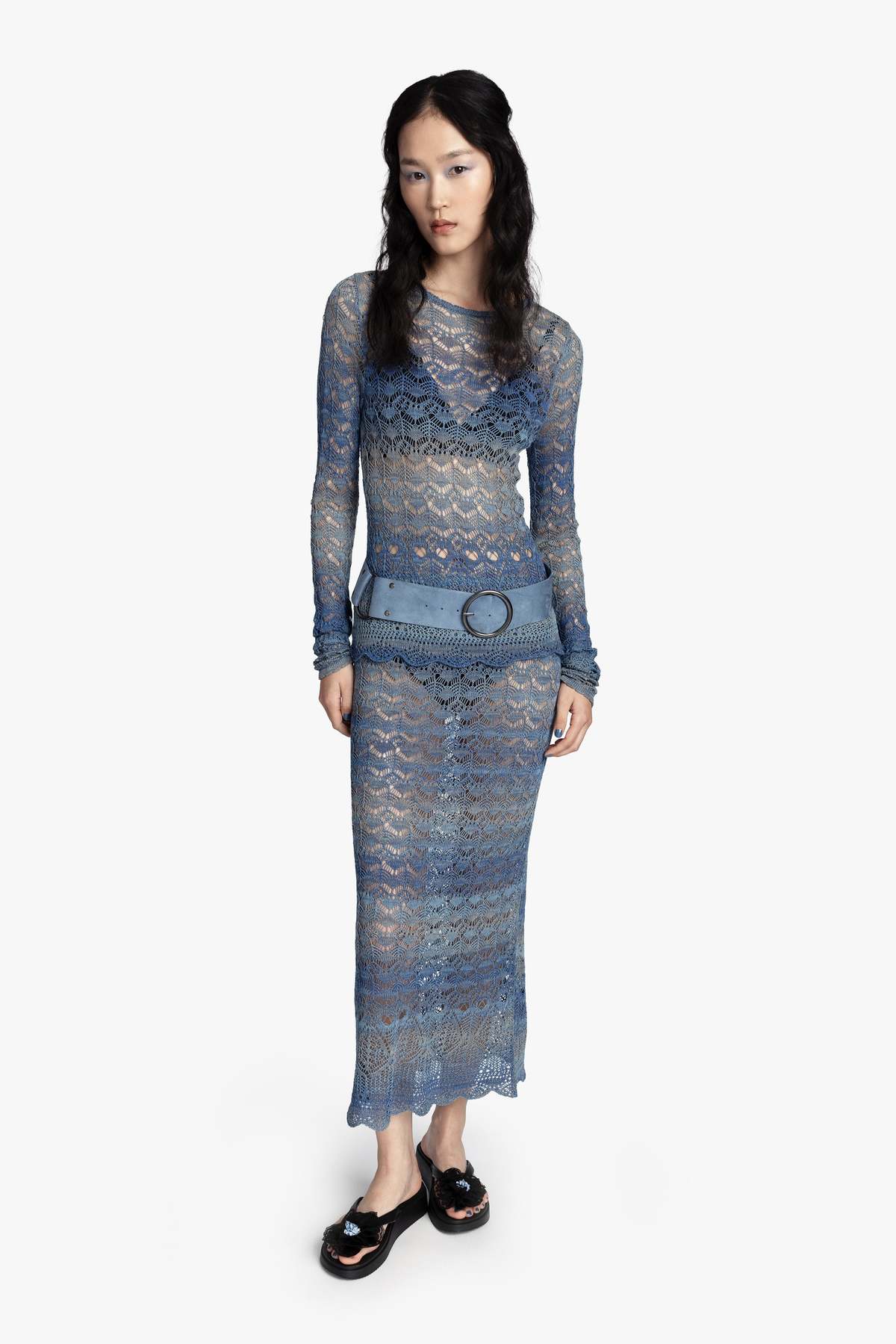 Anna Sui Ombre Space Dye Crochet Skirt - Image 5 of 5