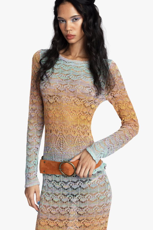 Anna Sui Ombre Space Dye Crochet Top