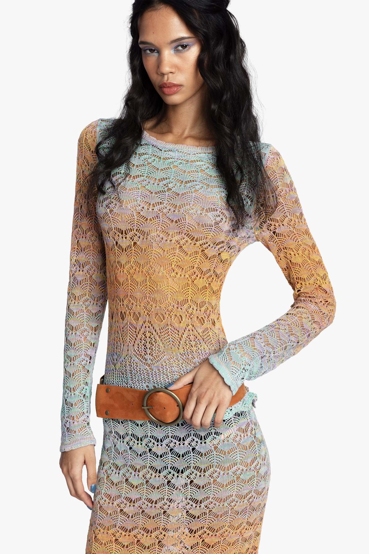 Anna Sui Ombre Space Dye Crochet Top - Image 2 of 10