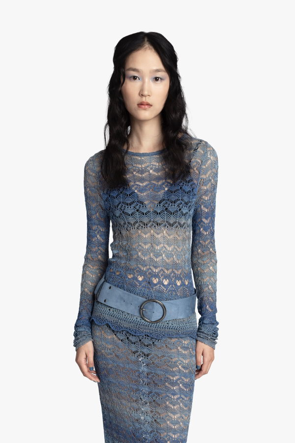 Anna Sui Ombre Space Dye Crochet Top