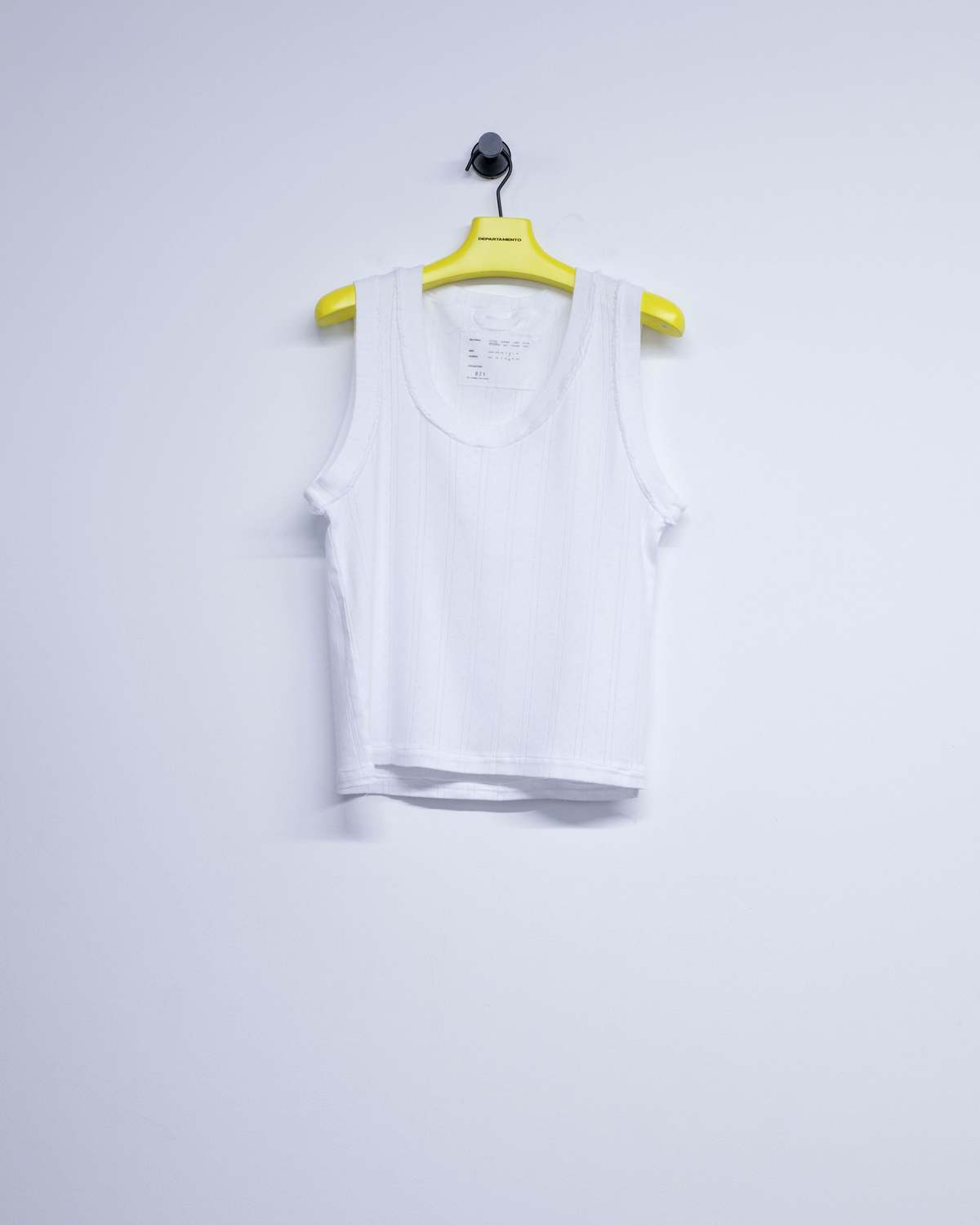 Camiel Fortgens Ajur Rib White Cotton Tank Top - Image 1 of 2