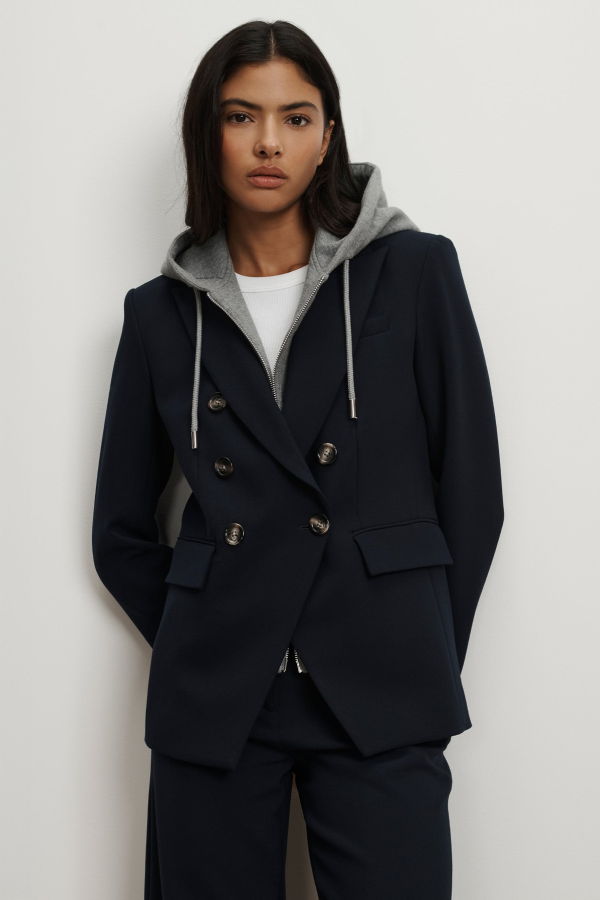 Veronica Beard Miller Dickey Jacket with Horn Button